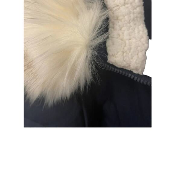 Sam Edelman Puffer Coat Faux Fur Trim Hooded Parka‎ Navy Warm Size XXL NEW! - Picture 5 of 9